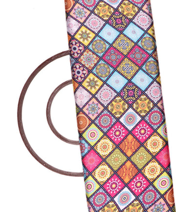 Multi Colour Abstract Print Satin Fabric